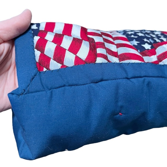 Handmade Quilted Pillow Quillow American Flag Mini Square Patchwork - Picture 16 of 16